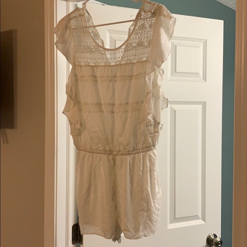 American Eagle White Lace Romper